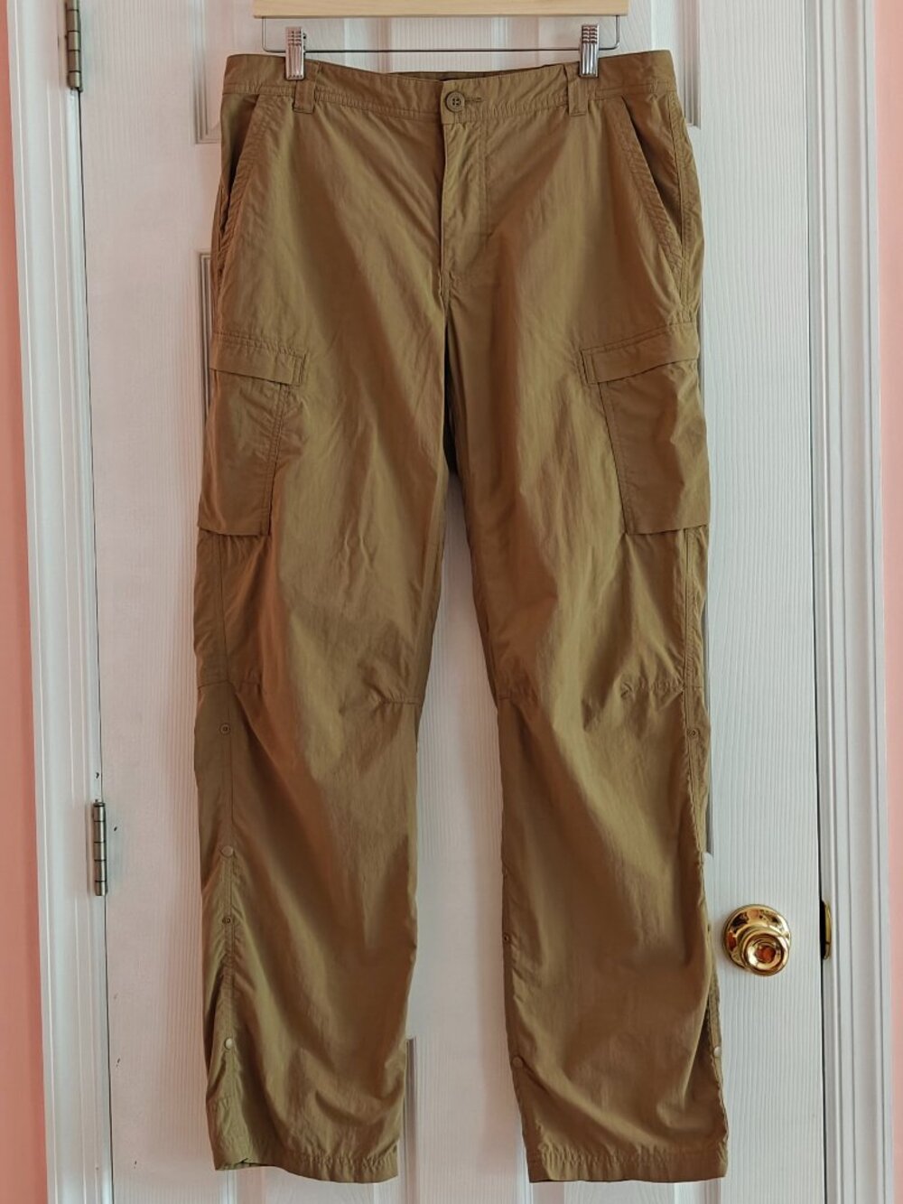 REI Co-op Sahara Roll Up Cargo Pants 36 X 32 Khaki Hiking Outdoor Nylon